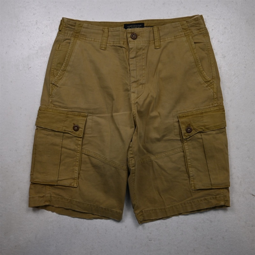 American Eagle 33x11" Khaki Next Level Flex Longer Length Cargo Mens Shorts